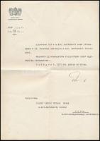 1937 Darányi Kálmán (1886-1939) miniszterelnök aláírása kertészeti főintézői kinevező levélen