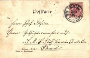 1899 Qingdao, Tsingtau, Kiautschou Bay concession; Garküche / street kitchen, food shop. Addressed t...