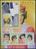 In memory of Princess Diana minisheet + block, Diana hercegnő emlékére kisív + blokk