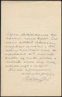 1900 Rákosi Jenő (1842- 1929) író, lapszerkesztő kézzel írt levele irodalmi módszertani témában, alá...