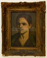 Farkas jelzéssel: Női portré. Olaj, fatábla, keretben, 33×24 cm