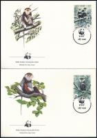 WWF: Majmok sor 4 db FDC-n WWF Monkies set 4 FDC