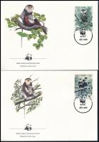 WWF: Monkeys set on 4 FDC, WWF: Majmok sor 4 db FDC-n