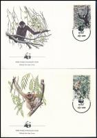 WWF: Majmok sor 4 db FDC-n WWF: Monkeys set on 4 FDC