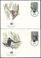 1987 WWF: Majmok sor 4 db FDC-n Mi 1827-1830