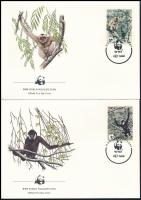 WWF Monkies set 4 FDC WWF: Majmok sor 4 db FDC-n