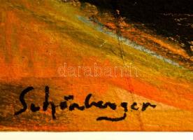 Schönberger jelzéssel: Kikötött hajók. Pasztell, papír,  28×31 cm