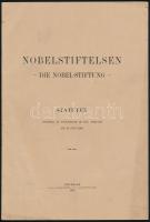 1901 Nobelstiftelsen - die Nobel-stiftung. Statuten. Stockholm, Norstedt & Söner. 2 db füzet a Nobel-díj alapszabályaival, utólagos javításokkal! Papírkötésben, jó állapotban.