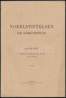 1901 Nobelstiftelsen -  die Nobel-stiftung. Statuten. Stockholm, Norstedt & Söner. 2 db füzet a Nobel-díj alapszabályaival, utólagos javításokkal! Papírkötésben, jó állapotban.