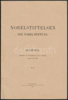 1901 Nobelstiftelsen -  die Nobel-stiftung. Statuten. Stockholm, Norstedt & Söner. 2 db füzet a ...