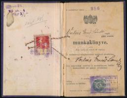 1919 Régi munkakönyv, pecsétekkel