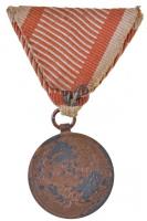 1914. "Ferenc József Bronz Vitézségi Érem" Br kitüntetés mellszalagon. Szign.: Tautenhayn ...