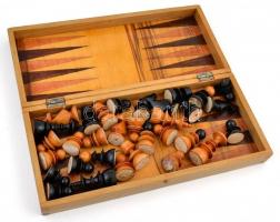 Fa sakk készlet (2×16 figura), szép állapotban, 38x35 cm