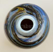 Lila kaspó, csiszolt, karcolásokkal, m:15 cm, d:14 cm