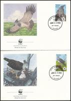 WWF: Hárpia sor + 4 db FDC WWF Harpy set + 4 FDC