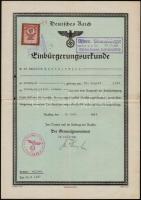 1944 Német birodalmi letelepedési engedély przemyśli lakos részére