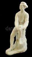 Lomonosov ülő Gorkij, biszkvit porcelán, jelzett, hibátlan, m:30 cm