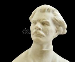 Lomonosov ülő Gorkij, biszkvit porcelán, jelzett, hibátlan, m:30 cm