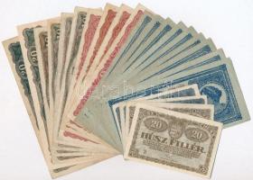 1920. 23db-os vegyes korona bankjegy tétel 20f-20K közötti címletek T:vegyes