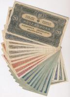 1920. 23db-os vegyes korona bankjegy tétel 20f-20K közötti címletek T:vegyes