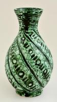 Iparművészeti Vállaltos Gorka váza, mázas kerámia, jelzett, apró máz hibákkal, m:18,5 cm