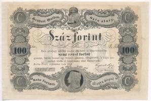 1848. 100Ft Kossuth bankó látványosan, erősen restaurált, a bankjegy mindegyik széle kipótolva T:restaurált  Adamo G114