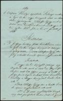1853 A győr vármegyei törvényszék ítéletlevele nemi erőszak megalapozatlan gyanúja ügyében, papírfelzetes viaszpecséttel
