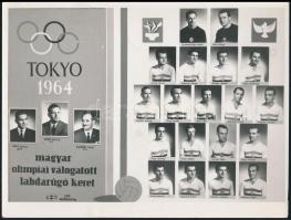 1964 A tokiói olimpiai magyar labdarúgó válogatott tablóképe, 18,5×24 cm