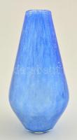 Dekoratív jegeces váza, formába fújt, hibátlan, jelzés nélkül, m: 20 cm