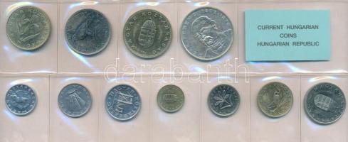 1994. 10f-200Ft (11xklf) érmés forgalmi sor fóliatokban, közte 1994. 200Ft Ag "Deák" T:1 k...