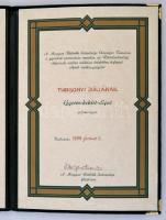 1986 Gyermekekért díj (üvegplasztika, adományozó okirat, tájékoztató füzet) Turgonyi Júlia (1928-201...