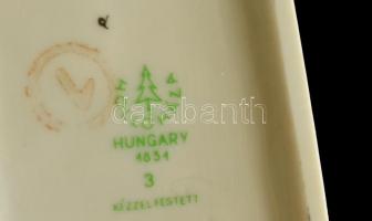 Hollóházi porcelán néptáncos lány, kézzel festett, jelzett, hibátlan, m: 24 cm