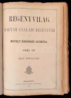1880 a Regényvilág irodalmi folyóirat 1. évf. lapszámai, egybekötve (Bp., 1881, Révai), kicsit kopot...