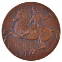 Beck Ötvös Fülöp (1873-1945) 1915. "Ezer Éve küzd a magyar" Br emlékérem (32mm) T:2
Hunga...