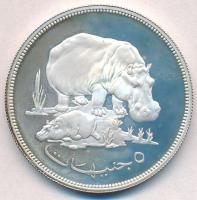 Szudán 1976. 5Ł Ag Víziló T:1(PP) Sudan 1976. 5 Pounds Ag Hippopotamus C:UNC(PP) Krause KM#71