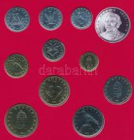 1994. 10f-200Ft (11xklf) forgalmi sor dísztokban, közte 1994. 200Ft Ag "Deák", "Magya...