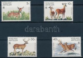 WWF: Szarvasok sor  4 FDC-n + a sor WWF-es értékei, WWF Dears set 4 FDC + values of WWF set