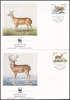 WWF Dears set 4 FDC + values of WWF set WWF: Szarvasok sor  4 FDC-n + a sor WWF-es értékei