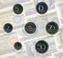 2006. 1Ft-100Ft (8xklf) forgalmi sor szettben, benne 1946-os 1Ft Ag "Hatvanéves a Forint" ...