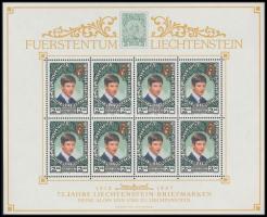 75 éves a liechtensteini bélyeg kisív, 75th anniversary of liechtenstein stamps minisheet