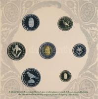 2007. 1Ft-100Ft (8xklf) forgalmi sor, benne "Berán Lajos és a pengő" Ag emlékérem (10g/0.9...