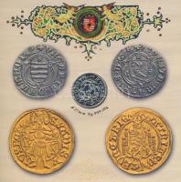 2008. 1Ft-100Ft 7klf db + Mátyás denár Ag fantáziaverete "Reneszánsz emlékév" dísztokos fo...