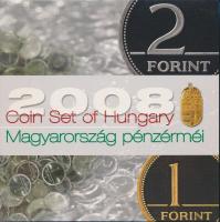 2008. 1Ft-100Ft (7xklf) forgalmi sor Búcsú az egy- és kétforintostól dísztokos szettben T:PP  Adamo FO42