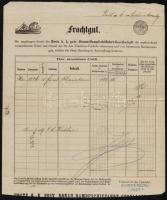 1869 DDSG fuvarlevél/ bil of lading ,,D FÖLDVÁR" - ,,Vácz"