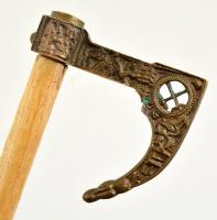 Túrabot réz fokossal, és fém szerelékkel, h: 85 cm