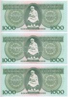 1996. 1000Ft (3x) sorszámkövetők kissé elcsúszott előlapi nyomattal T:I
Adamo F48