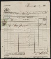 1870 Közép-dunai Gőzhajó Társaság fuvarlevél