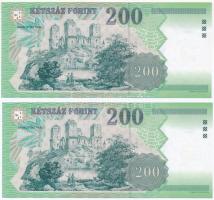 2001. 200Ft "FB" (2x) sorszámkövetők T:I-,II
Adamo F53A1