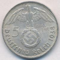 Német Harmadik Birodalom 1938D 5M Ag "Hindenburg" T:2
German Third Reich 1938D 5 Mark Ag ...