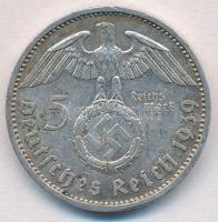 Német Harmadik Birodalom 1939A 5M Ag "Hindenburg" T:1-,2
German Third Reich 1939A 5 Mark ...